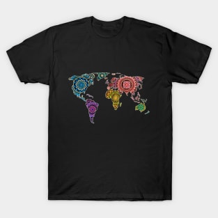 Mandalas Worldmap T-Shirt